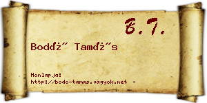 Bodó Tamás névjegykártya