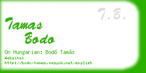 tamas bodo business card